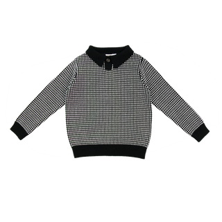 Black and White Collared Sweater