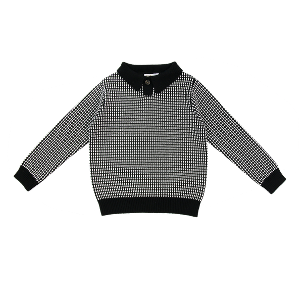 Black and White Collared Sweater