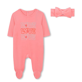 Peach Love Footie and Headband