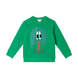 Green Terry Tree Embroidery Crewneck
