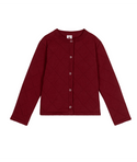 Burgundy Quilted Cardigan