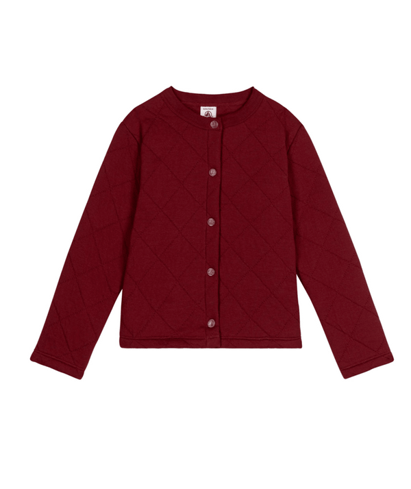 Burgundy Quilted Cardigan