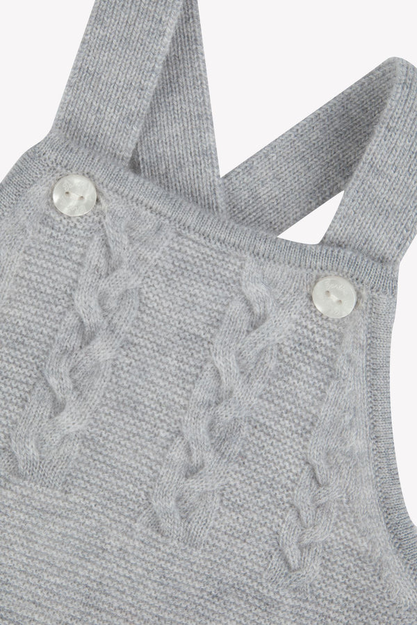 Grey Knit Overalls