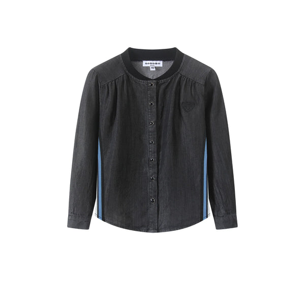Black Denim Long Sleeve Shirt