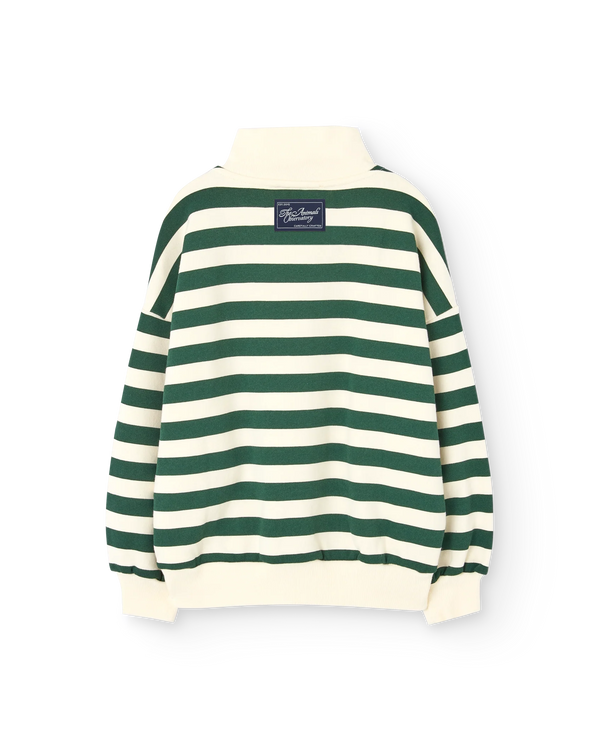 Green and White Blowfly Halfzip Sweatshirt