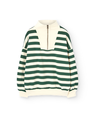 Green and White Blowfly Halfzip Sweatshirt