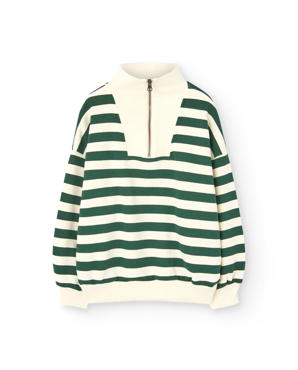 Green and White Blowfly Halfzip Sweatshirt