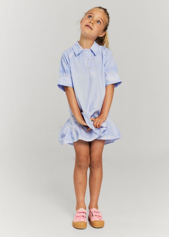 Blue Wendy Button Dress