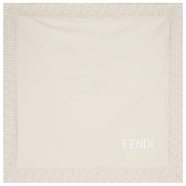 Beige Baby Blanket with Faded FF Logo