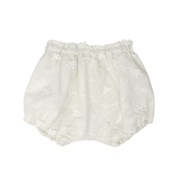 White Embroidery Baby Bloomer