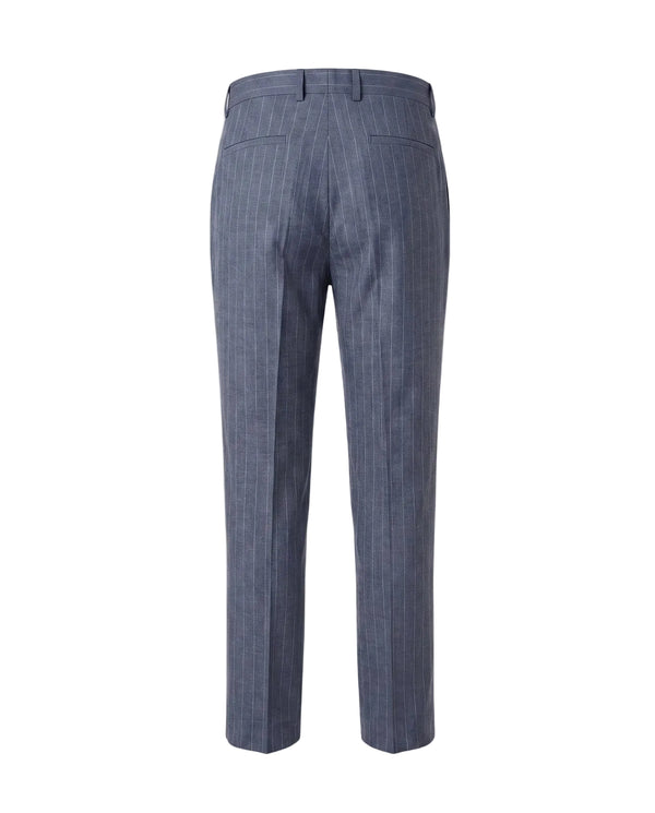 Navy Pinstripe Wide Leg Pant