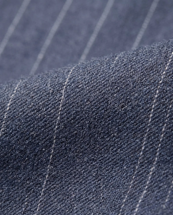 Navy Pinstripe Wide Leg Pant
