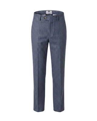Navy Pinstripe Wide Leg Pant
