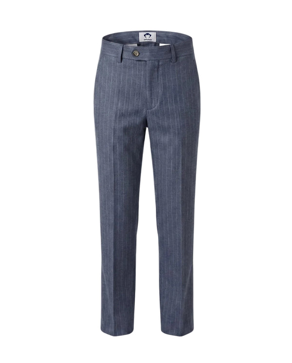 Navy Pinstripe Wide Leg Pant