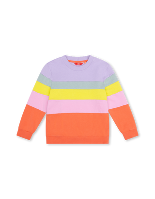 Lilac Herita Colorblock Striped Sweatshirt