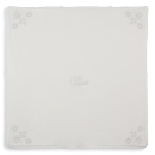 Off White Embroidered Detail Blanket