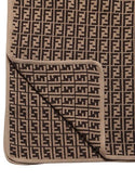 F Brown Classic Fendi Logo Blanket