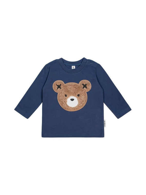 French Navy Furry Huxbear Long Sleeve Tee