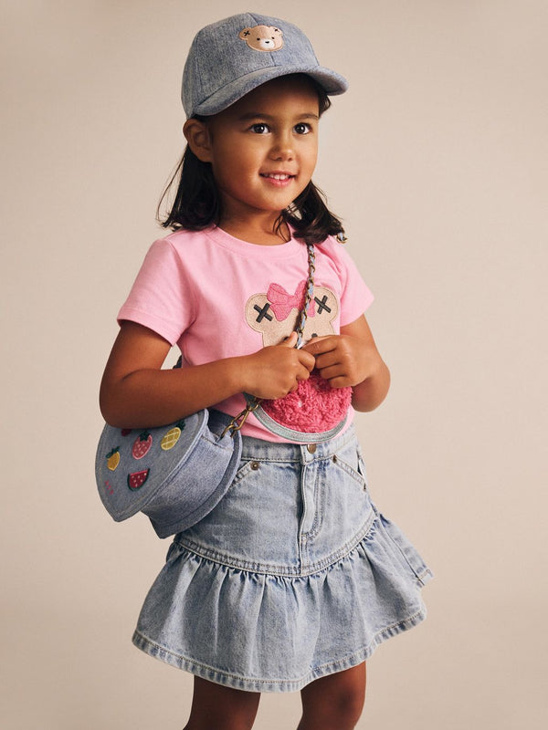 Blue Denim Frilly Skirt