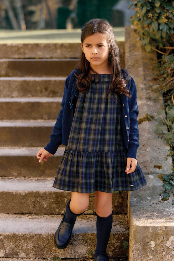 Navy Velvet Bow Cardigan
