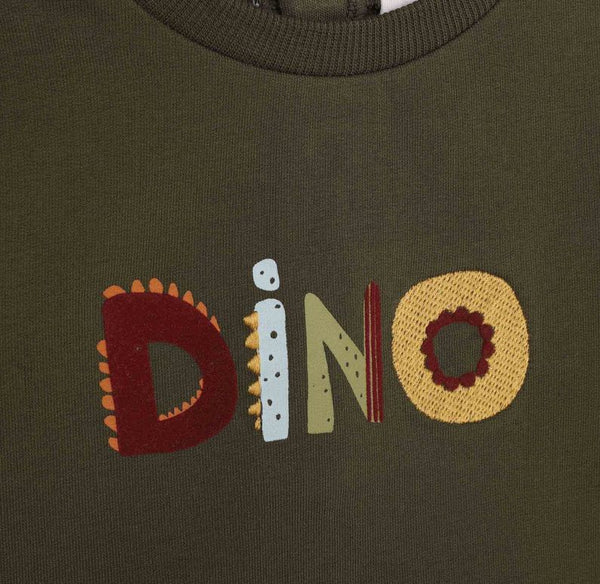 Khaki 'Dino' Multi Colored Print Sweatshirt