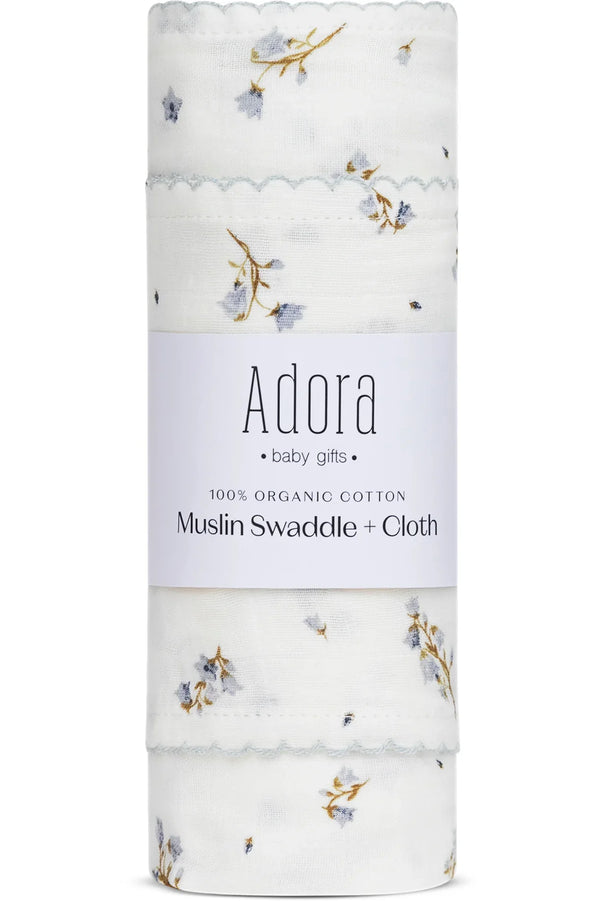 Floral Boys Swaddle + Cloth