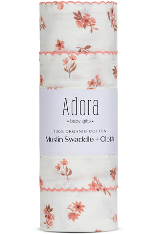 Floral Girls Swaddle + Cloth