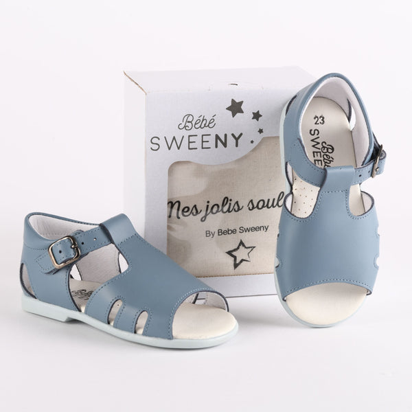 Blue Denim Leather Walker Sandals