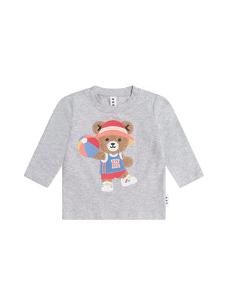 Grey Marle Sporty Huxbear Long Sleeve Tee