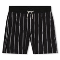 Black and White Stripped Swim Shorts