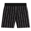 Black and White Stripped Swim Shorts