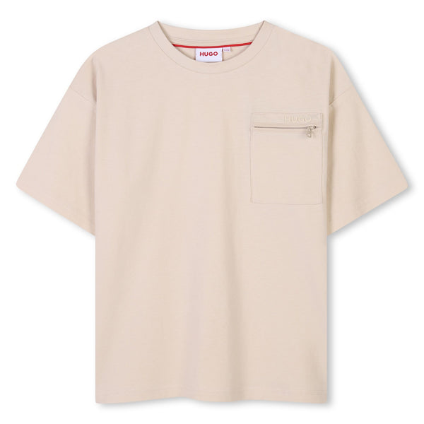 Beige Chest Pocket Tee