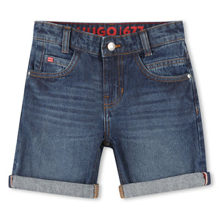 Stone Washed Denim Shorts