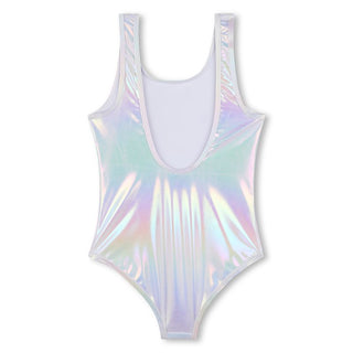 Silver Iridescent Logo Swimsuit