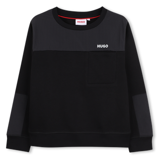 Black Chest Logo Patch Crewneck
