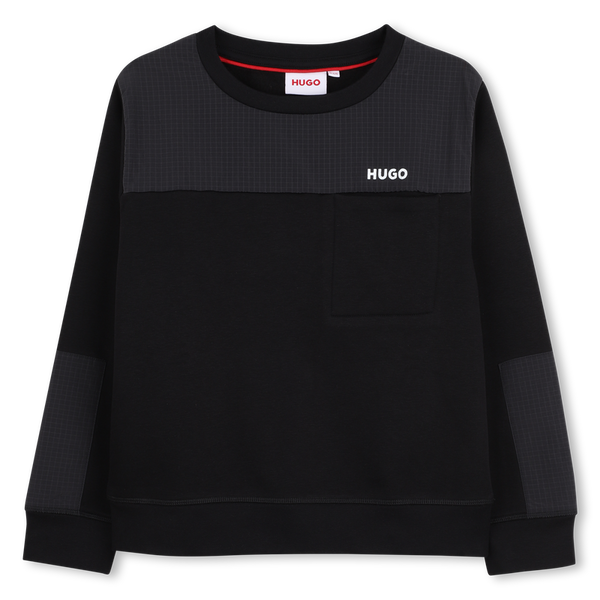 Black Chest Logo Patch Crewneck