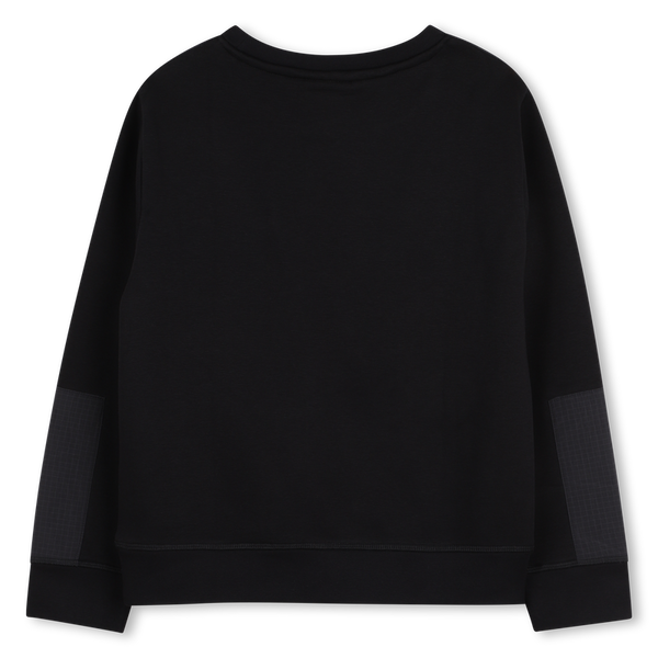Black Chest Logo Patch Crewneck