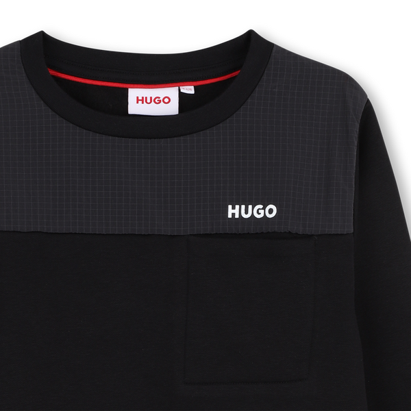 Black Chest Logo Patch Crewneck