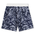 Navy Printed Swim Trunk