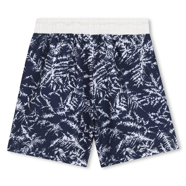 Navy Printed Swim Trunk