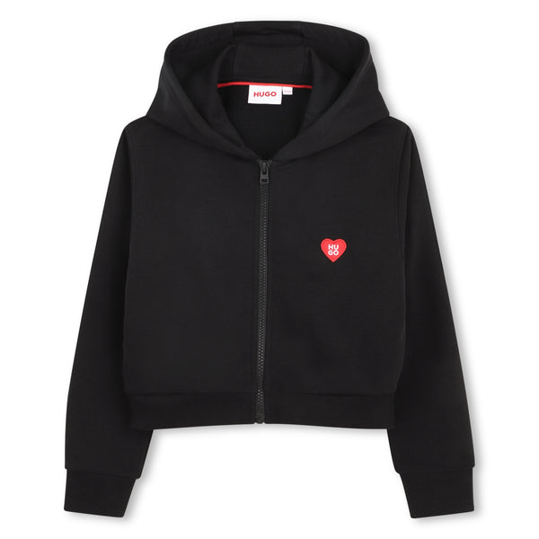 Black Hugo Heart Zip Up Hoodie