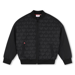 Black Quilted Bomber Jacket