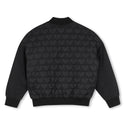 Black Quilted Bomber Jacket