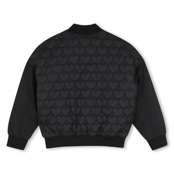 Black Quilted Bomber Jacket
