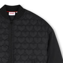 Black Quilted Bomber Jacket