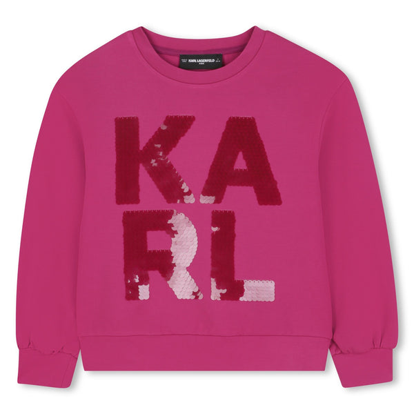Pink Sequin Logo Crewneck