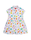 White Multicolor Vitamin Dots Dress