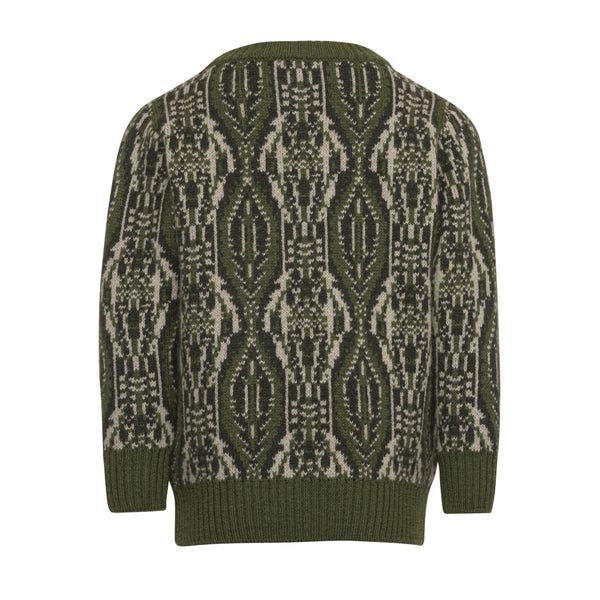 Green Printed Knit Sweater