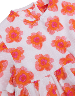 White Downtown Allover Butterfly Marker Flower Dress