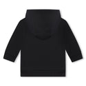 Baby Black Textured Colorful Logo Zip Up Sweatshirt